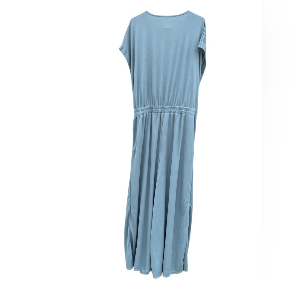 NWT HALARA V-Neck Short Sleeve Wide Leg Loose Waffle Knit Jumpsuit Romper - Picture 4 of 9